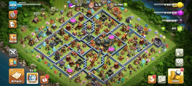 🏆 TH17 Account with Upgraded Heroes 🏆 90-90-64-69-42 🏆 9 Types of Gear, 17 TH Home Village