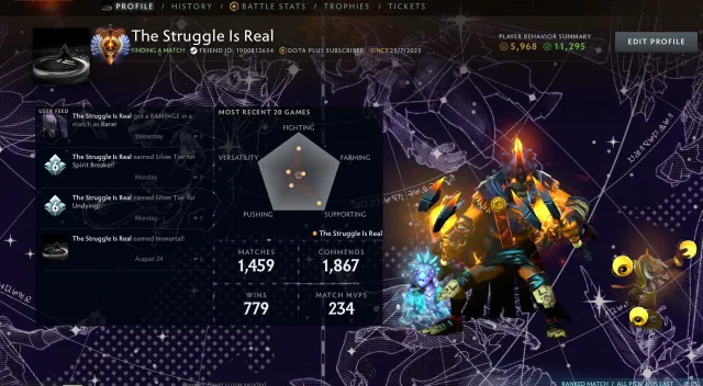 Безсмертний основний пул Швидкий пошук - 5900 mmr - Ціна для продажу