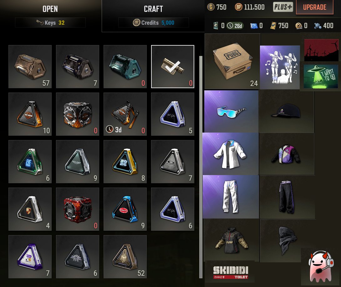 🔥GREAT ACCOUNT FOR A START🔥750 COUPONS🔥215+ CRATES🔥110,000 BP + 700 G-COIN💥CLOTHES💥AUTOMDELIVERY✅, No BATTLEGROUNDS Plus