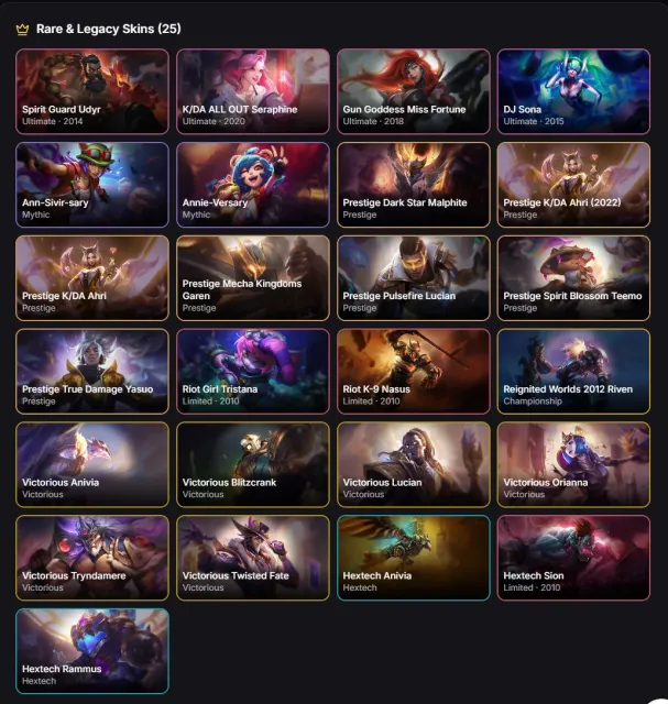 336 skins lvl 234 SEA server Platinum IV, Продажа, уровень 234, чемпионы 173, скины 336, Золото