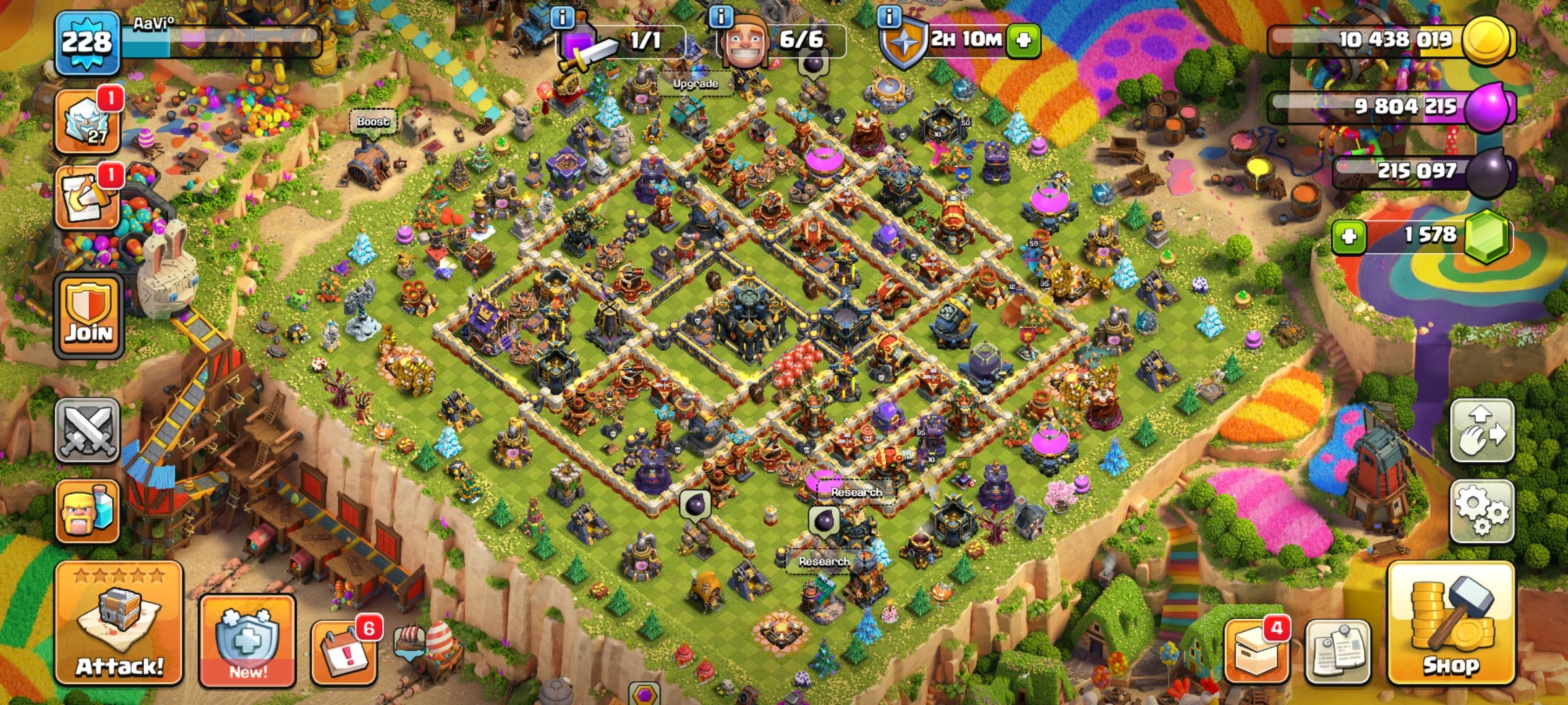 ⚜️ GOOD 17 TH ⚜️👤 HEROES【95:95:60:70:50:8】👤🔮 TREE(2014) + WALLS 17-18 LVL 🔮⚔️ SKINS + DON SCENERY ⚔️, 17 TH Main Village, 10 TH Builder