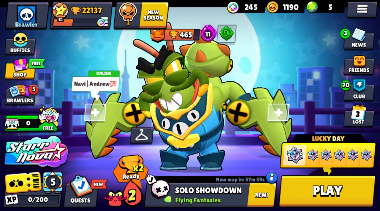 🏆 22137 trophies 👥 63 characters ✨ 6 legendary ✅ No passengers, trophies 22137, brawlers 63