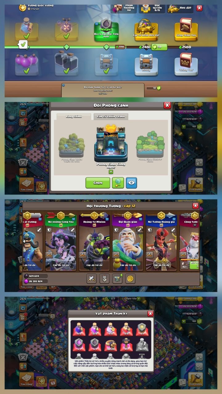 Th 18➤5 hero max(duke 19)➤Many equip max➤Builder troops max➤Nc Available, 18 TH Main Village, 10 TH Builder
