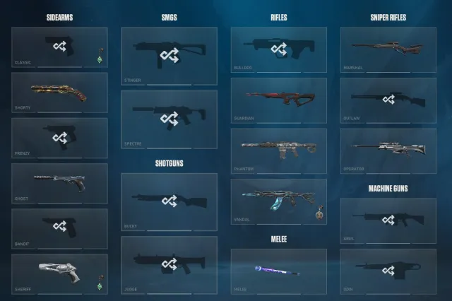 Tree, Reaper, 4 knives, 4 Vandals, 2 Phantoms, 2 Sheriffs, Monarch Nocturnum, Primordium, Recon, Sale, Diamond 1, Agents: 29, Skins: 16