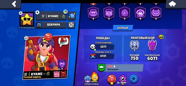 Top account for your money, has unique skins, 53600 trophies, 106 brawlers, 30 primes