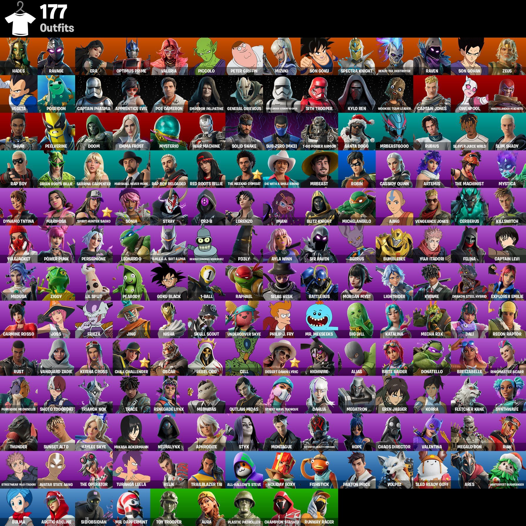 🖤 Personal account 🖤 GET GRIDDY 🖤 PVE 🖤 JABBA 🖤 177 SKINS 🖤, Sale, skins 192