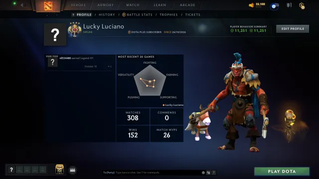 💀🥀 INSTANT DELIVERY 24/7 💖RECALIBRATED 💖 NATIVE EMAIL, NO TOP-UPS 💀🥀, Sale, 3555 MMR, 11251 integrity, 11251 politeness, 308 matches, 223 hours