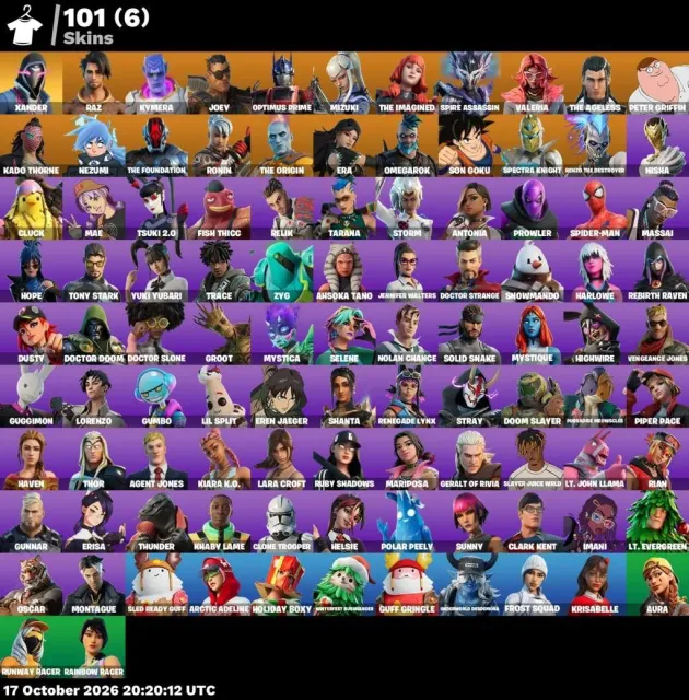 ⚡ 【FORTNITE】 💎 Лара Крофт, Ксандер, Раз, Каймера, Джої 💎 101 скин | 1624 ур. | 150 V-Bucks, Продаж, скини 101
