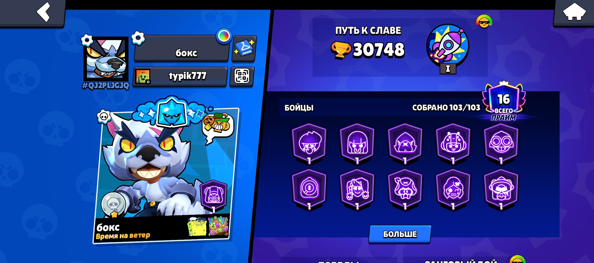 I will sell acc a lot of skins and 30 hyper, trophies 31000, brawlers 102, primes 16