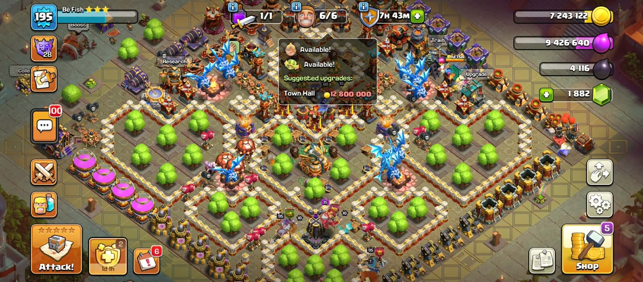 TH 16 Account | Desert Night Complete Set | Hero Max | Base Max | Near Max 5, 16 TH Main Village, 10 TH Builder