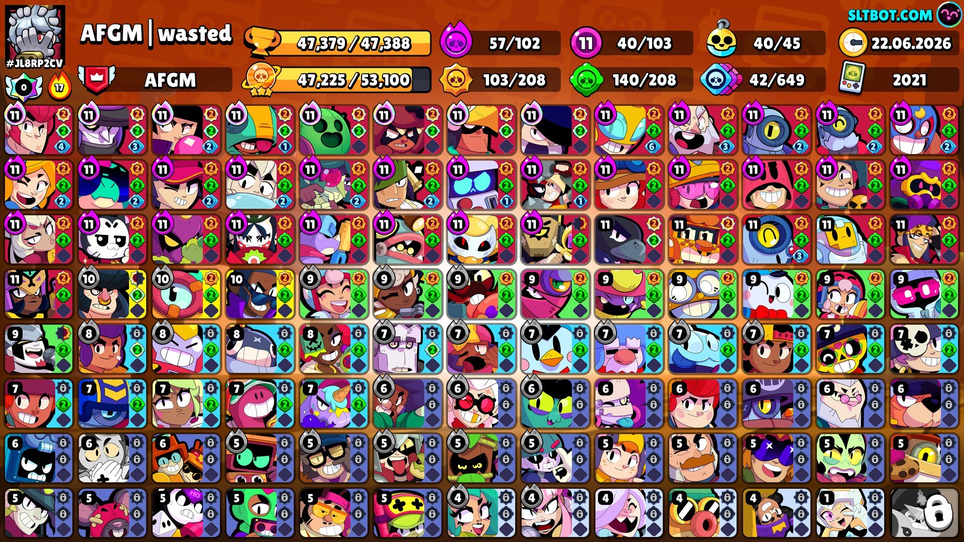 47k,103 brawlers,19 primes, trophies 47000, brawlers 103, primes 19