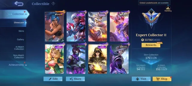 Kof karina💥epic rafeala grock valir uranus lunox💥myth clint faramis hylos💥emblem, Продажа, Ранг: Мифический, Уровень: 68, Процент побед: 50%, Герои: 124, Облики: 175