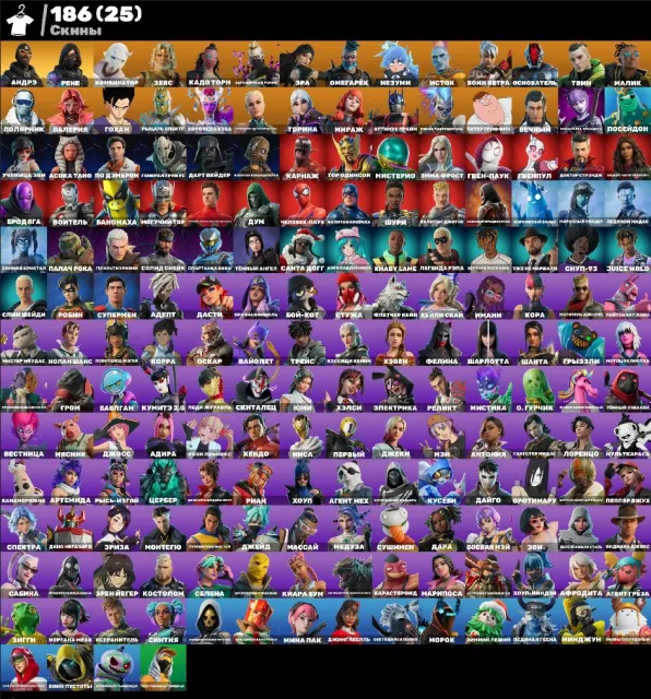 💮АВТОВЫДАЧА💮186 skins🌺1950 VB🫐Андрэ🌺Слим Шеди🫐Эрен Егер🌺Рене🫐Кора🌺Капитан Америка🫐Хоуп🌺, Продажа, скины 186