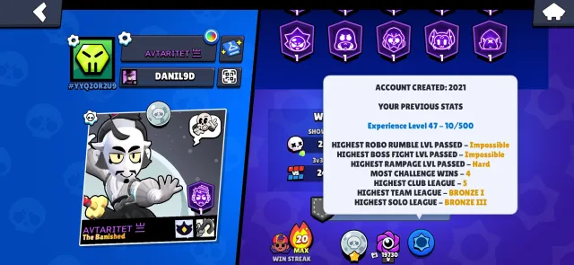 🏆57774🏆【🎴 104 FIGHTER(13 LEG+KAJE+SIRIUS) 🎴】【⚡31-11 POWER (29 HYPER)⚡】【😎 OLD ACC 2021😎】【👑TOP SKINS👑】, trophies 57774, brawlers 104, primes 36
