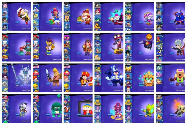💥OLD BP 1 7 8 10 💥MATCHERINO PIN💥262 SKINS💥TRADER GAIL BAD BAZZ FRENZIED FANG NINJA ASH💥, 54862 trophies, 107 brawlers, 16 primes