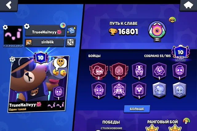 Khjqjjqjnjqnjanwjjwjiajiaiauiauisuijwijjaijainsinisnisnikj, trophies 16801, brawlers 55, primes 10
