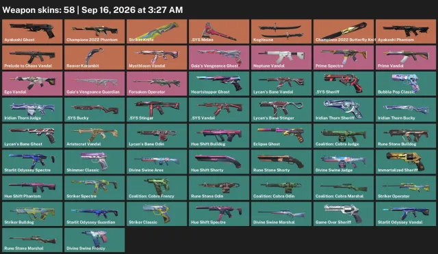 PLATINUM 3.Full Rebinding.Country:Spain.Inventory Value:40525 Vp, Sale, Platinum 3, Agents: 29, Skins: 58
