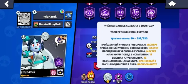 Account in Brawl Stars 53k trophies all brawlers, 53000 trophies, 108 brawlers, 29 primes