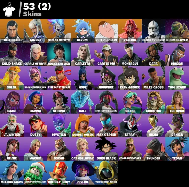 53 SKINS🔥P. GRIFFIN🐻+CLONE TROOPER🪖+SOLID SNAKE🐍+ DOOM SLAYER💀+GERALT ⚔️ |PC/PS/XBOX | FULL ACCESS✅, Продажа, скины 53