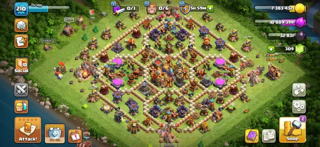 Almost full TH16 with top gear and upgrades, 16 TH Home Village, 9 TH Builder Base