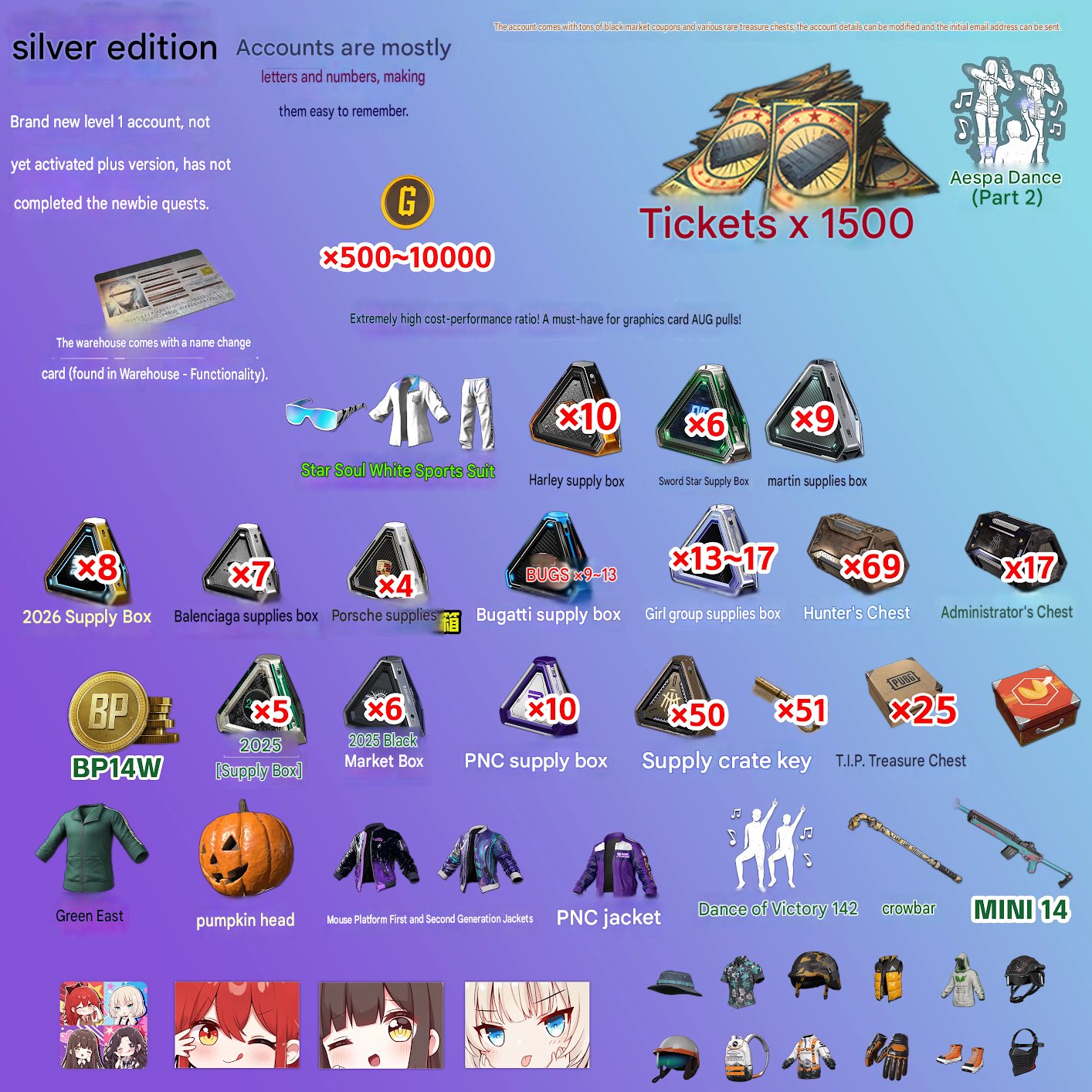 🎫 1500 COUPONS | 🆔 NAME CHANGE CARD | 💰 RANDOM 500-10000 G-COIN | 📦 240+ TOTAL CRATES, No BATTLEGROUNDS Plus