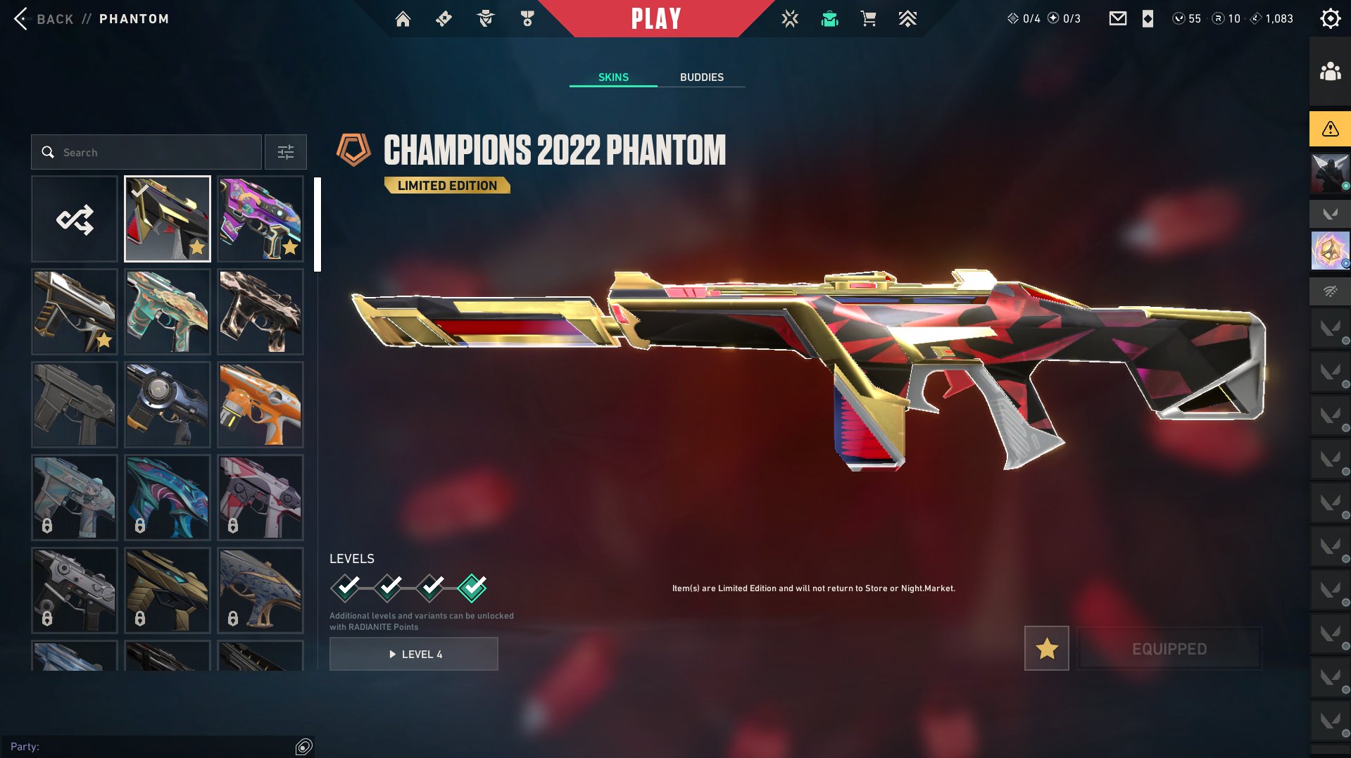 EU | 98 Skins | Champions 2022, Holo Meredian, Sentinels of Light, Duckling Duo Capsule, Sale, Ranked unlocked, Agents: 27, Skins: 98