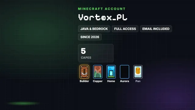 🦸 Плащи (5): Builder,Copper,Home,Aurora,Pan ✅ Java & Bedrock & полный доступ, Продажа, Все данные по аккаунту