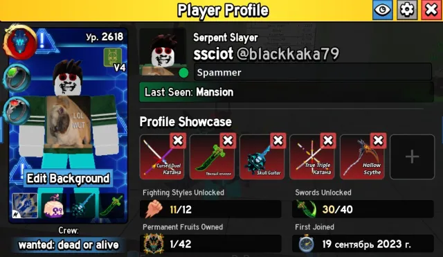 Blox Fruits Account, Sale, Voice chat: No
