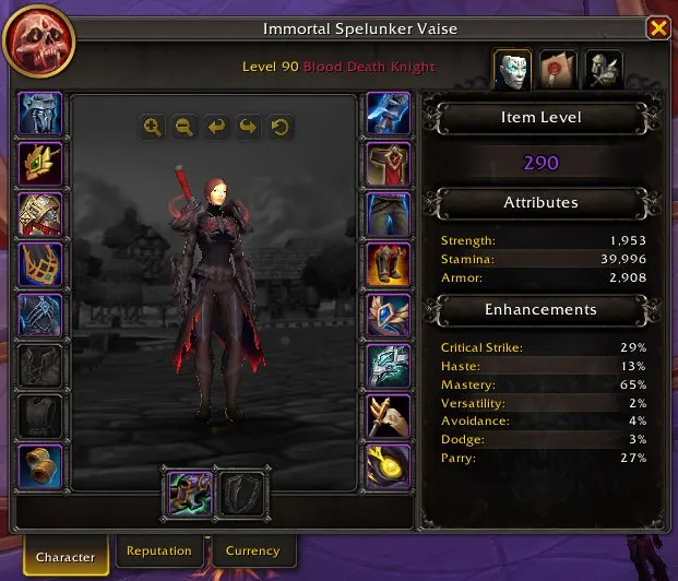 7dk and 1 monk. Main 290, 90 level, Human, Death Knight