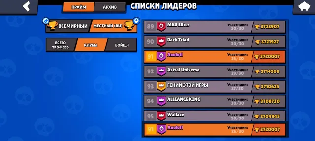 Account from 2020, 135051 trophies, 106 brawlers, 107 primes