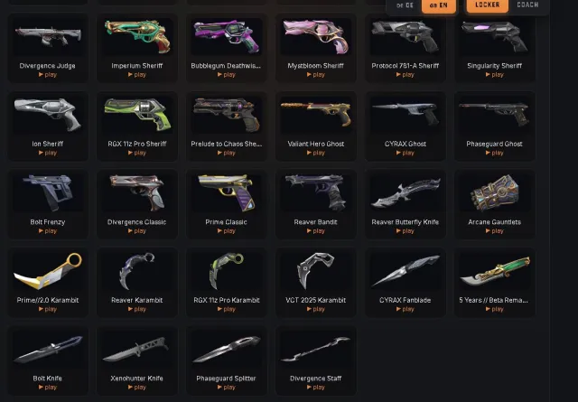 Ascendant 3 | 19 ножей | 100+ скинов | Arcane Vandal + Gauntlets | Reaver Butterfly | Lvl 179, Продажа, Расцвет 3, Агентов: 29, Скинов: 132