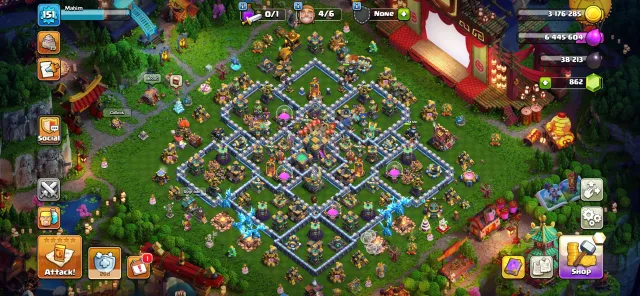 🍎TH 14 near max🍏 || 75-70-52-59-25 || 6️⃣ Builders ||🚨 11 EQUIPMENTS 🚨|| MAGIC Scenary 🌋 rebind ✔️, 14 TH Main Village, 10 TH Builder