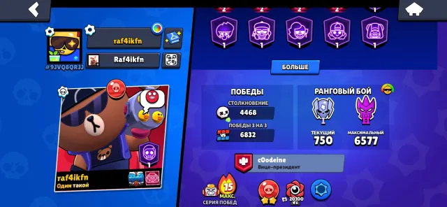 Brawl Stars account, registered since 2019, many skins, many gems