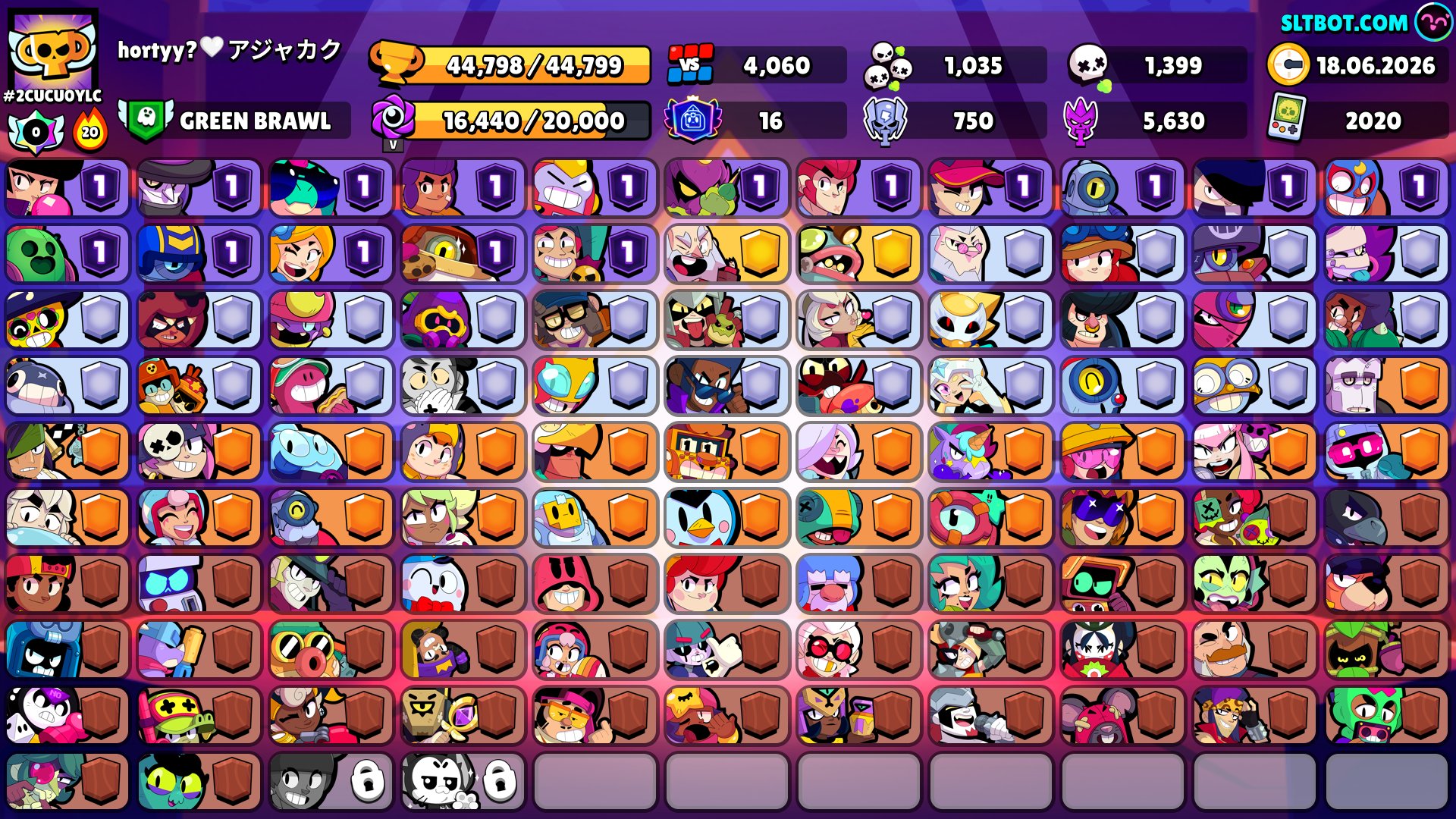 ✅Juicy Brawl Stars account with 44k trophies✅ Mythic League, 101 brawle,16 Prime brawlers., trophies 44798, brawlers 101, primes 16