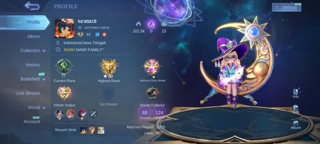 💥 LUCKYBOX✨ Ruby change collector Natalia deluxe 26 EPIC Bane Gord vexana Kagura emblem Max🔥, Sale, Rank: Mythic, Level: 44, Winrate: 55%, Heroes: 68, Skins: 124
