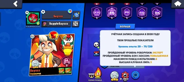 CJ jchchchfuffuyf hdjrie, trophies 50685, brawlers 105, primes 22