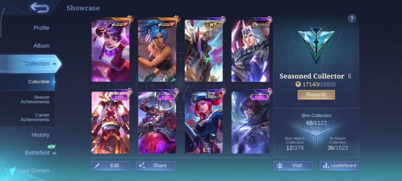 Gvinevra koff🔥, Sale, Rank: Legend, Level: 20, Winrate: 50%, Heroes: 80, Skins: 68