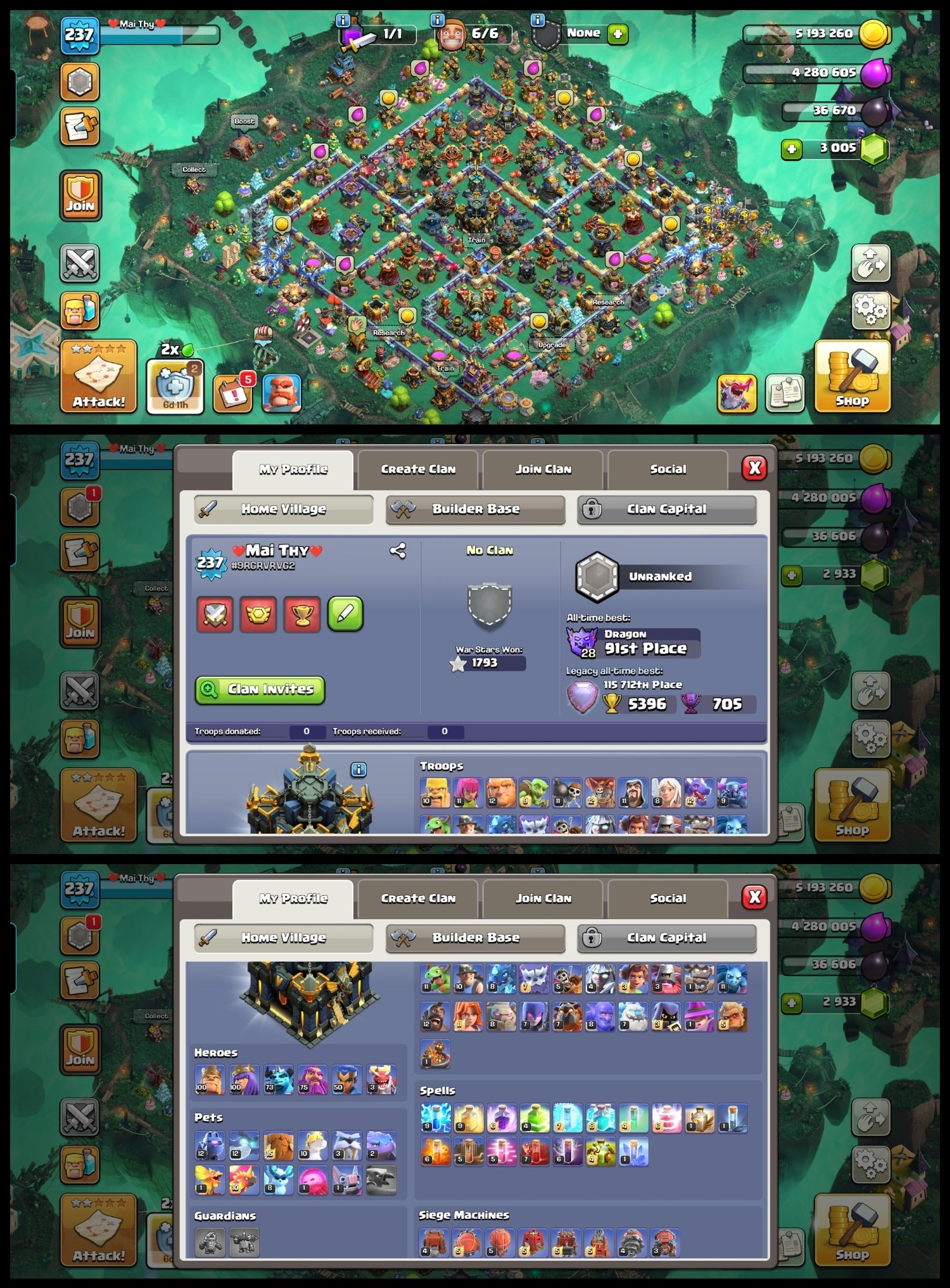 Max Th17🔴Spam Obstacle & Tress🔴 24x Hero Skins🔴8x EPIC & [GG,EB-26 LVL] EQ.🔴[4x SCENERY]🔴Near Max BH, 17 TH Main Village, 10 TH Builder
