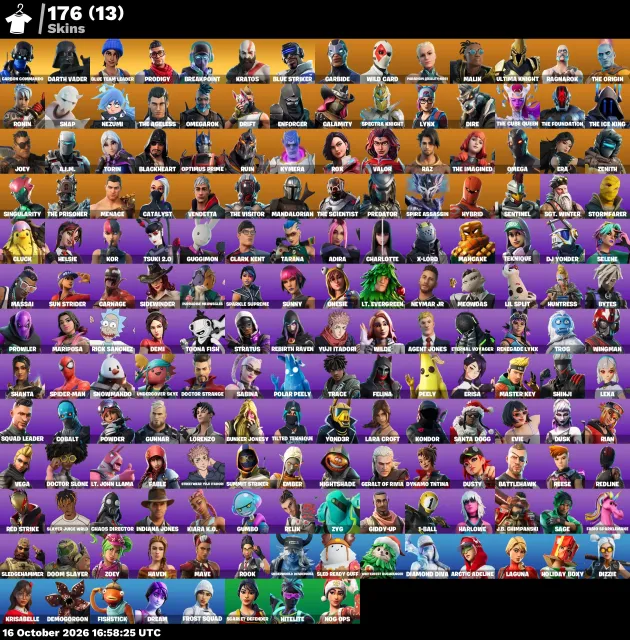 🦄 【FORTNITE】 🌸 Leviathan Axe, Kratos, Lara Croft, Omega 🌸 176 skins | 2496 lvl | 1600 V-Bucks, Sale, skins 176