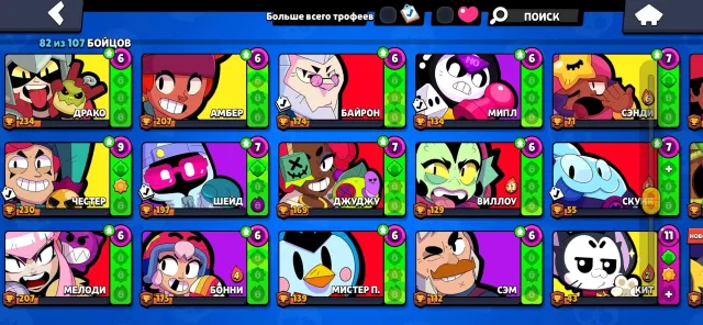 Good account at a good price everything is in the pictures, 37900 trophies, 87 brawlers, 20 primes