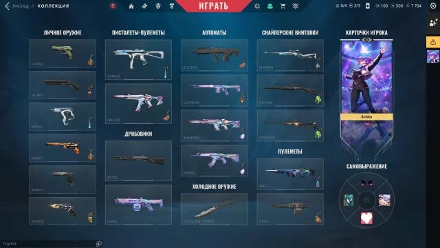 Top account/ Data change/ personal account/ check description with Knife, Sale, Silver 3, Agents: 27, Skins: 16