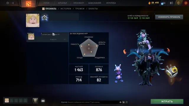 ⛩️🌸 Рыцарь 4 | 2000 Ммр | 10369 Порядочности | 48 Уровень трофея | Tradeban 🌸⛩️, Продажа, 2000 MMR, 10369 порядочности, 10369 вежливости, 1450 матчей, 1300 часов