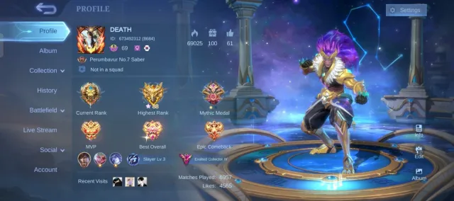 2X HxH GUS & GRANGER LEGEND📌 BENE SV📌 GUS KOF📌, Продажа, Ранг: Мифический, Уровень: 69, Процент побед: 54%, Герои: 99, Облики: 292