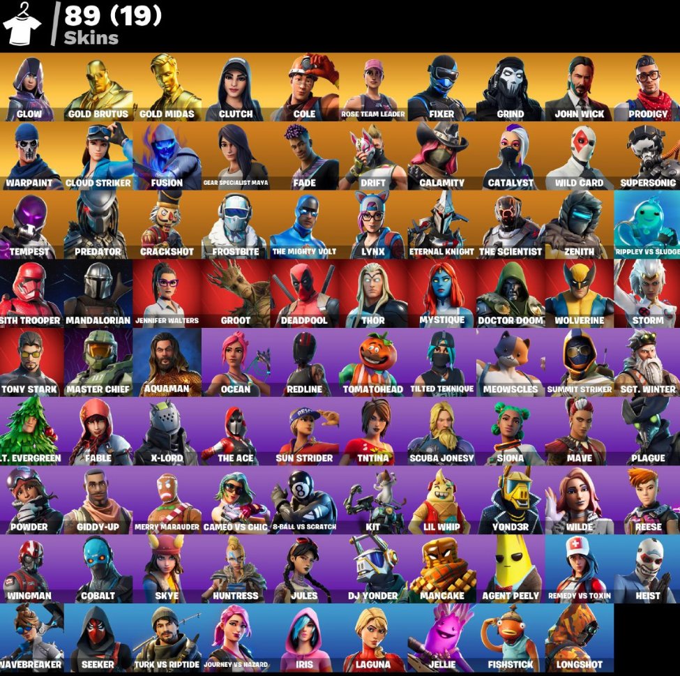 💚👾💕PERSONAL OLD ACCOUNT 💚👾💕 GLOW 💚👾💕 MIDAS 💚👾💕 MEGA FAT ACCOUNT💚👾💕, Sale, skins 89