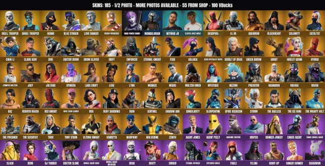 [PC/XBOX] 185 skins🔥Skeleton🔥Infantry-Undead🔥IKONIK🔥Merry Mint Axe🔥Leviathan🔥Candy, Sale, skins 185