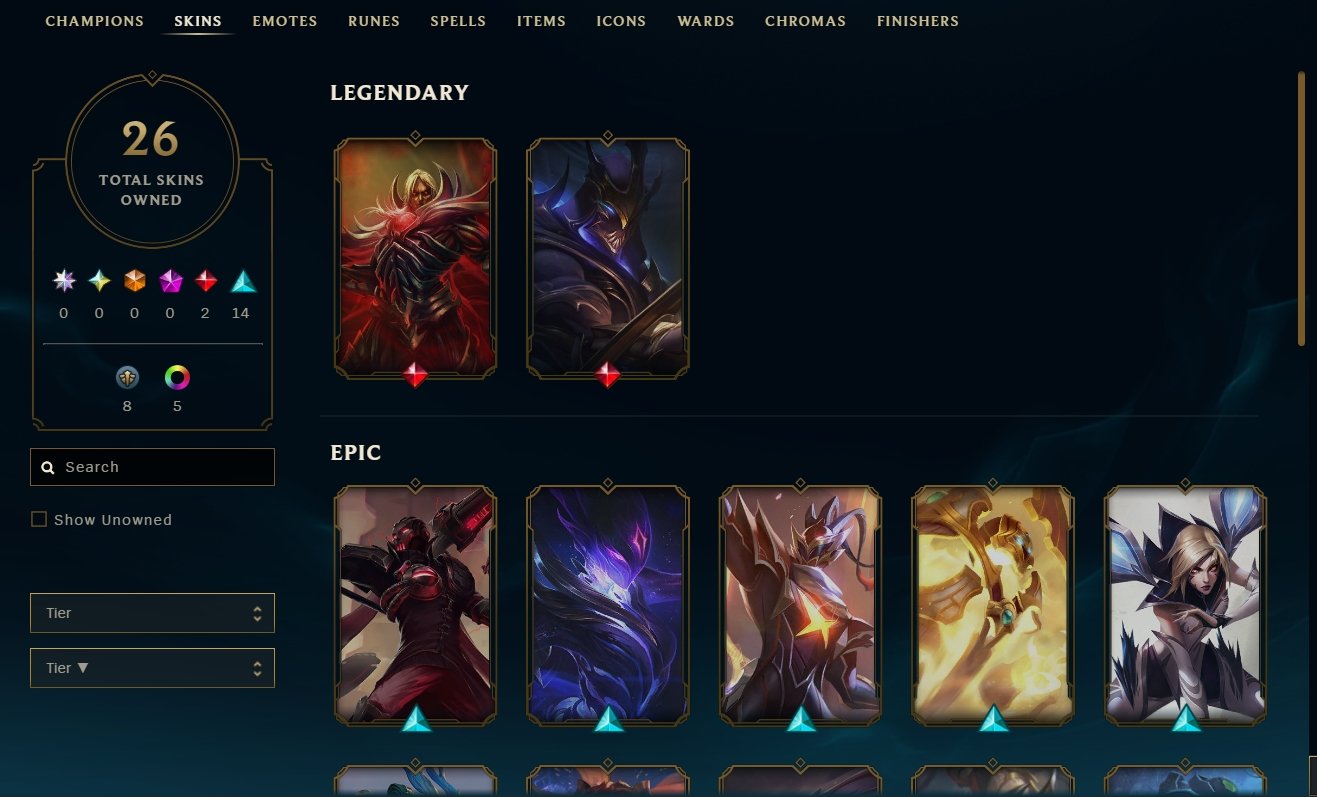 💖Personal account💖 Lots of skins for midlaners💖Vladimir💖 Oriana💖 Zed💖Viktor💖, Sale, level 99, champions 50, skins 26, Unranked