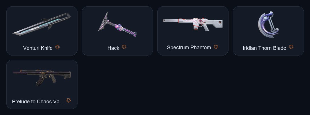 【 Venturi Knife / Hack / Spectrum Phantom 】【 Spectrum Phantom 】【 Prelude to Chaos Vandal 】, Sale, Gold 1, Agents: 23, Skins: 37