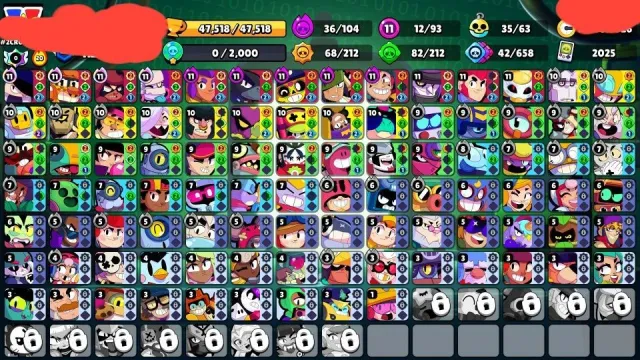✅АВТОВЫДАЧА✅【🏆47500🏆】【💎158 СКИНОВ💎】【🔥 12-11сил🔥】【⚠️3 БП+⚠️】【✅ключ для скина✅】, 47500 кубков, 93 бравлеров