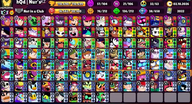 ⚡ AUTO DELIVERY 🔮 WITH EMAIL 🔮 12 BRAWL PASS 🔮 223 SKINS FOR 23100 GEMS 🔮 ONI KANDZI 🔮 ATHENA PIPER 🔮, 110690 trophies, 106 brawlers, 98 primes