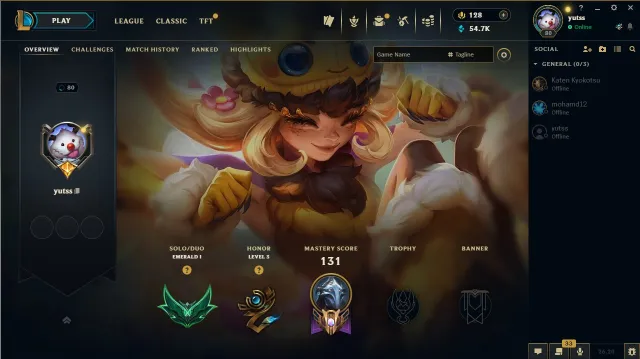 Selling em1 50Lp personal account =) 55k blue essence, Sale, level 78, champions 62, skins 7, Emerald